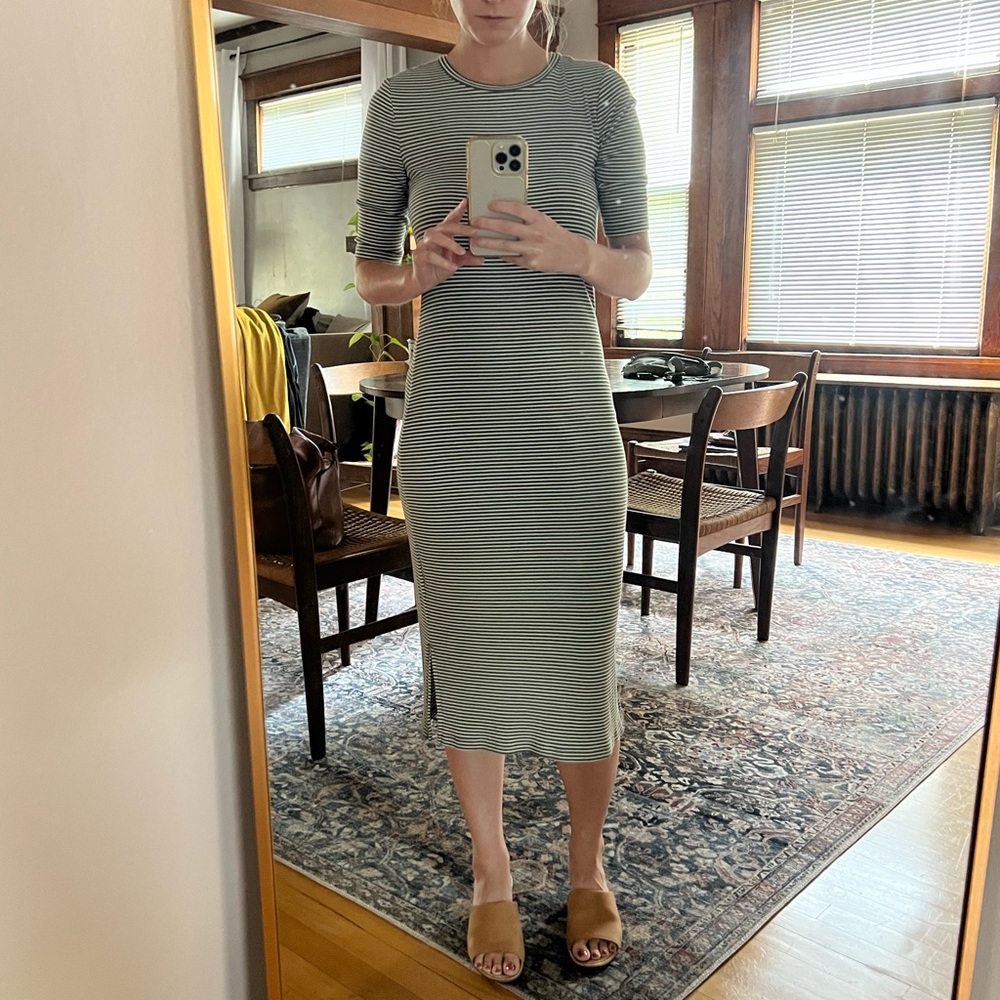 Gap stretch midi stripe dress